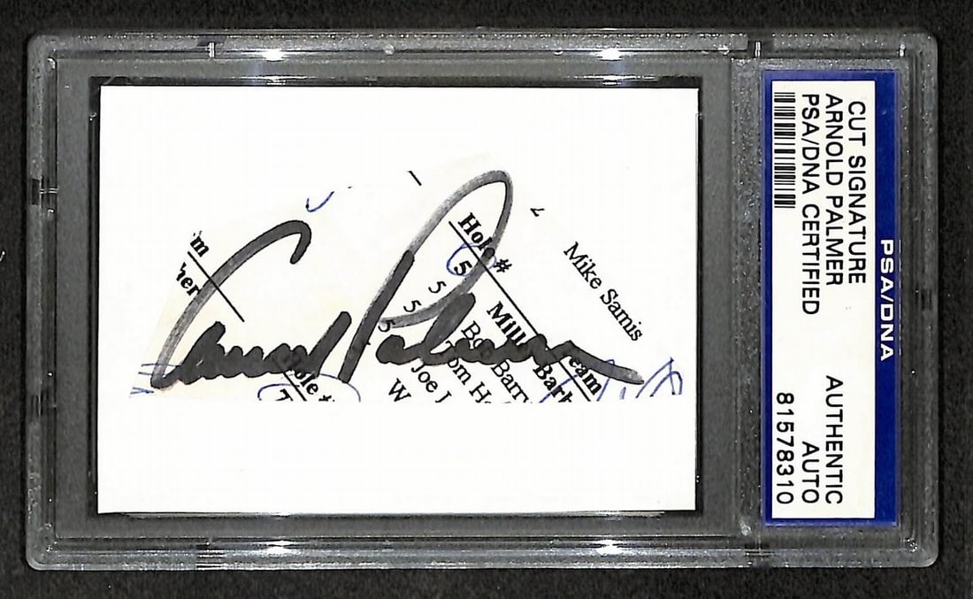 Signature Arnold Palmer Autographed Golf Cut HOF PSA DNA: Signature Arnold Palmer Autographed Golf Cut HOF PSA DNA Item Specifics: Original/Reprint: Original Product: Photo Sport: Golf Product Disclaimer: Not affiliated with any team or league. Signatures ar