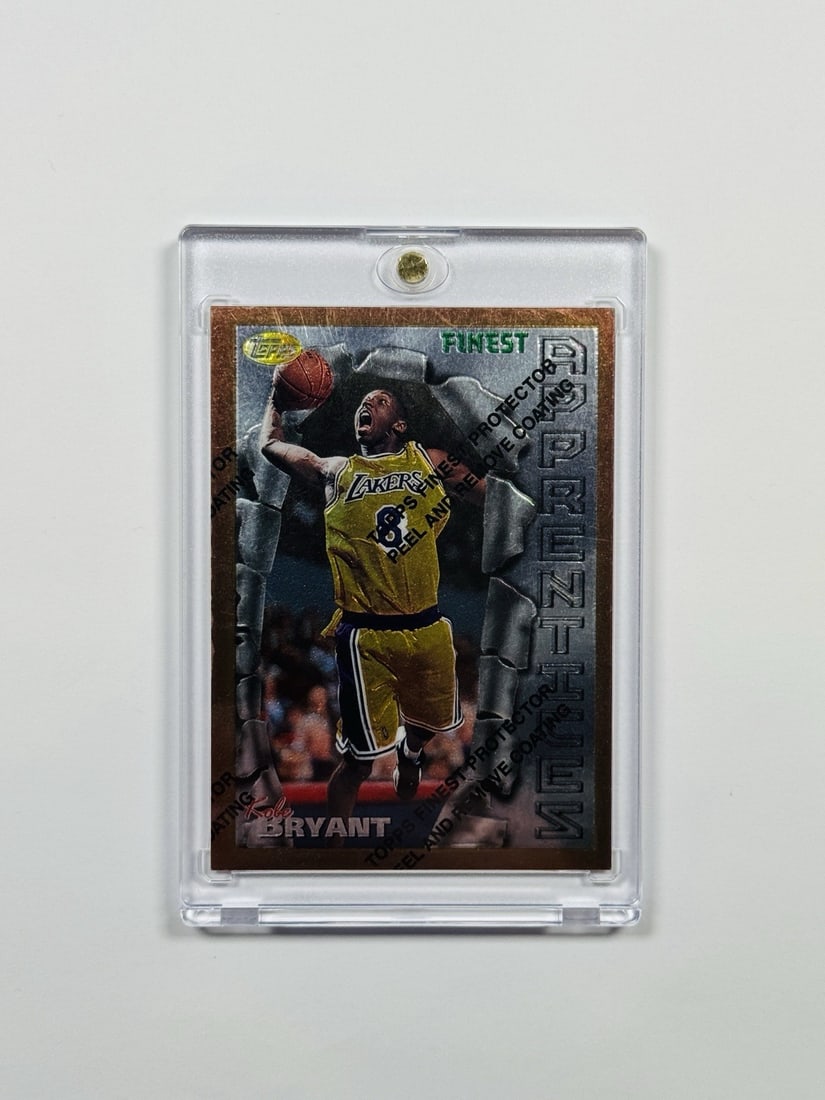 KOBE BRYANT #74 APPRENTICES WITH COATING 1996 TOPPS FINEST: KOBE BRYANT #74 APPRENTICES WITH COATING 1996 TOPPS FINEST The 1996-97 Topps Finest Apprentices set features an impressive array of young NBA talent, and Kobe Bryant's #74 card stands out as a highly 
