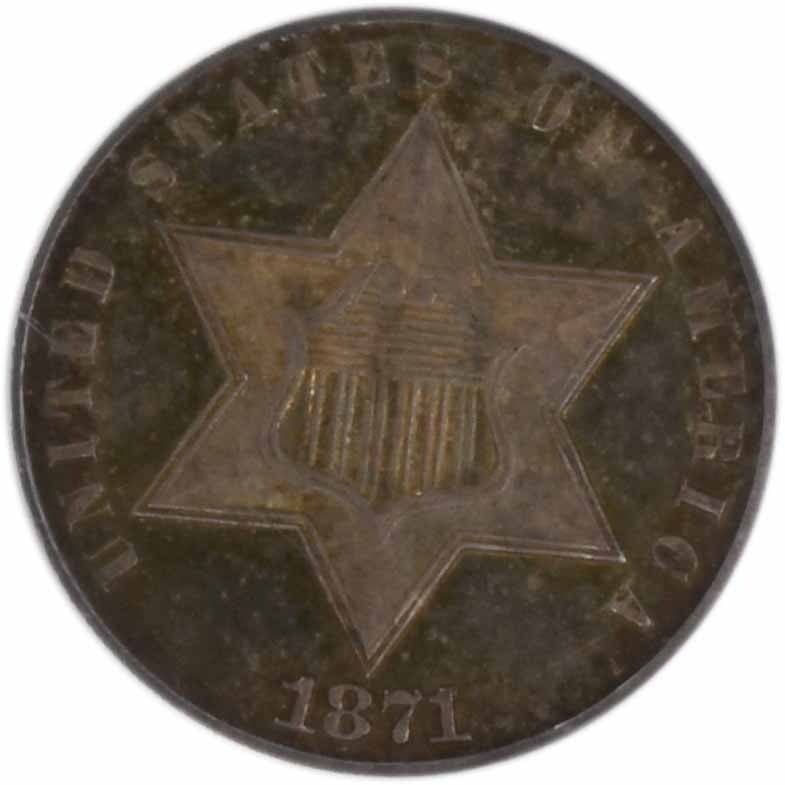 MS65 Silver Cent Three 1871 - 2
