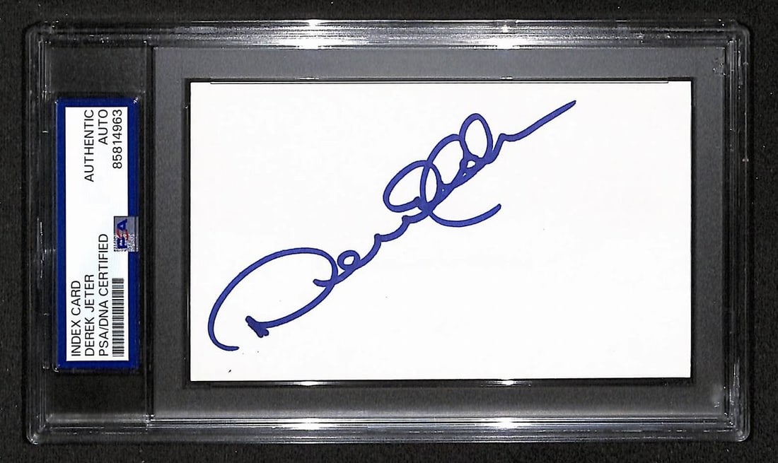 Derek Jeter Yankees HOF Signed/ Autographed 3x5 Index Card PSA/ DNA BA209455: Derek Jeter Yankees HOF Signed/ Autographed 3x5 Index Card PSA/ DNA BA209455 Item Specifics: Original/Reprint: Original Product: Photo Sport: Baseball Product Disclaimer: Not affiliated with any team 