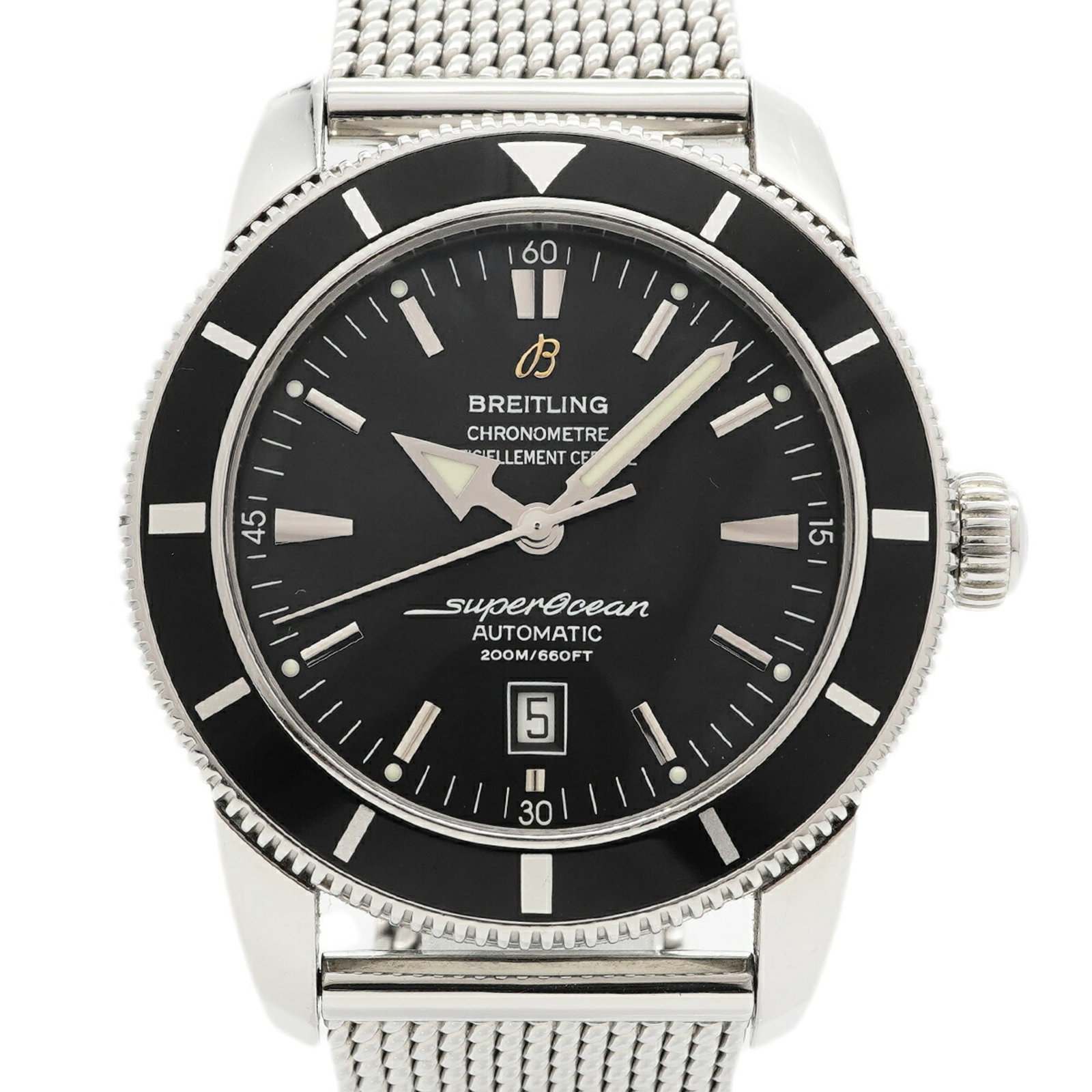 Breitling Wristwatch: Breitling Wristwatch Breitling A17320 Wristwatch - A sleek and sophisticated timepiece featuring a self-winding automatic movement, set in a durable stainless steel case with a black dial. The watch
