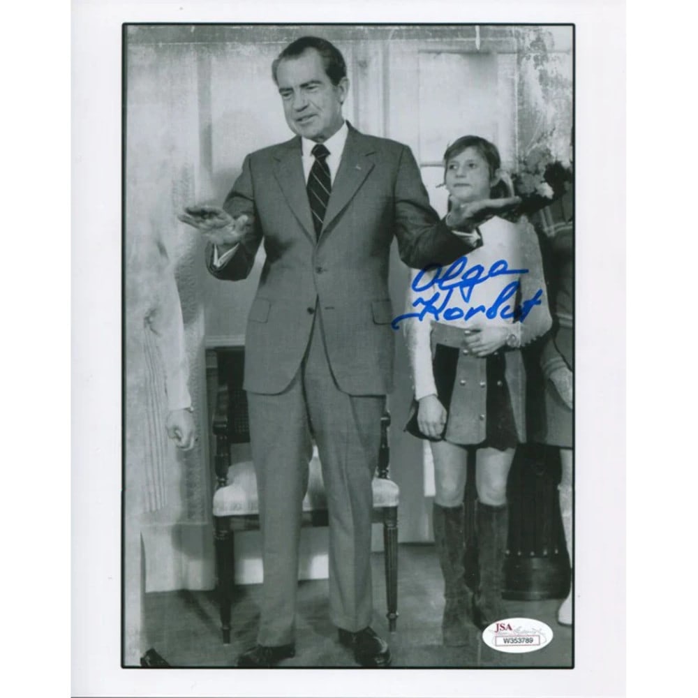Korbut Olga Autographed Photo 8x10: Korbut Olga Autographed Photo 8x10 Item Specifics: Brand: James Spence Authentication (JSA) Olga Korbut Autographed 8x10 Photo signed in blue sharpie Good Condition She is pictured wiht former US pres