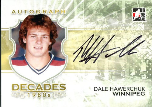 Dale Hawerchuk Autographed 2010 In The Game Card: Dale Hawerchuk Autographed 2010 In The Game Card Dale Hawerchuk's black sharpie signature stands out on the 2010 In The Game Card, adding a touch of authenticity to this unique collectible. This autog