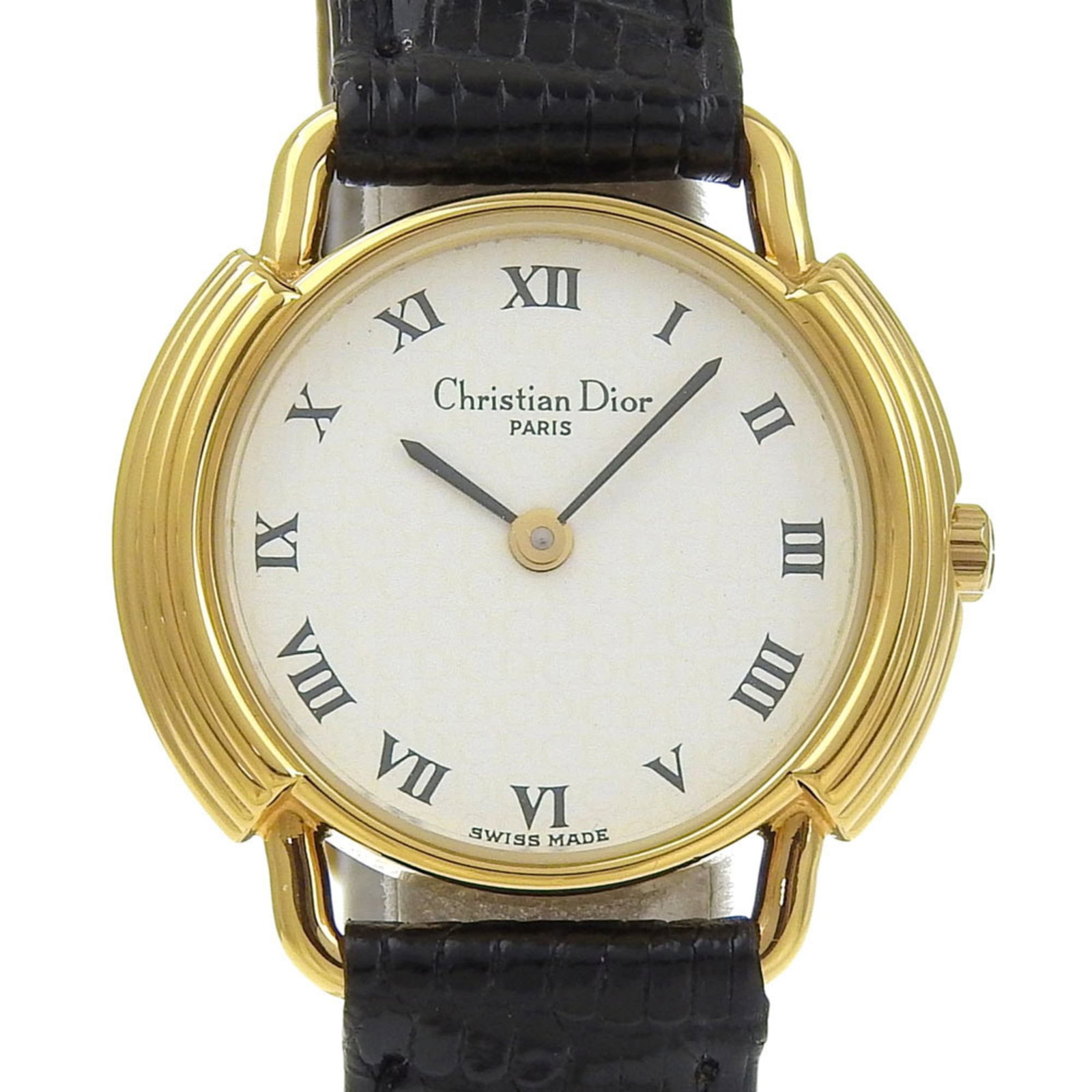 Christian Dior Women's Gold Plated Quartz Analog Watch 121.2 Strap Gold Leather White: Christian Dior Women's Gold Plated Quartz Analog Watch 121.2 Strap Gold Leather White Christian Dior Women's Gold Plated Quartz Analog Watch boasts a sleek design with an elegant gold leather strap an