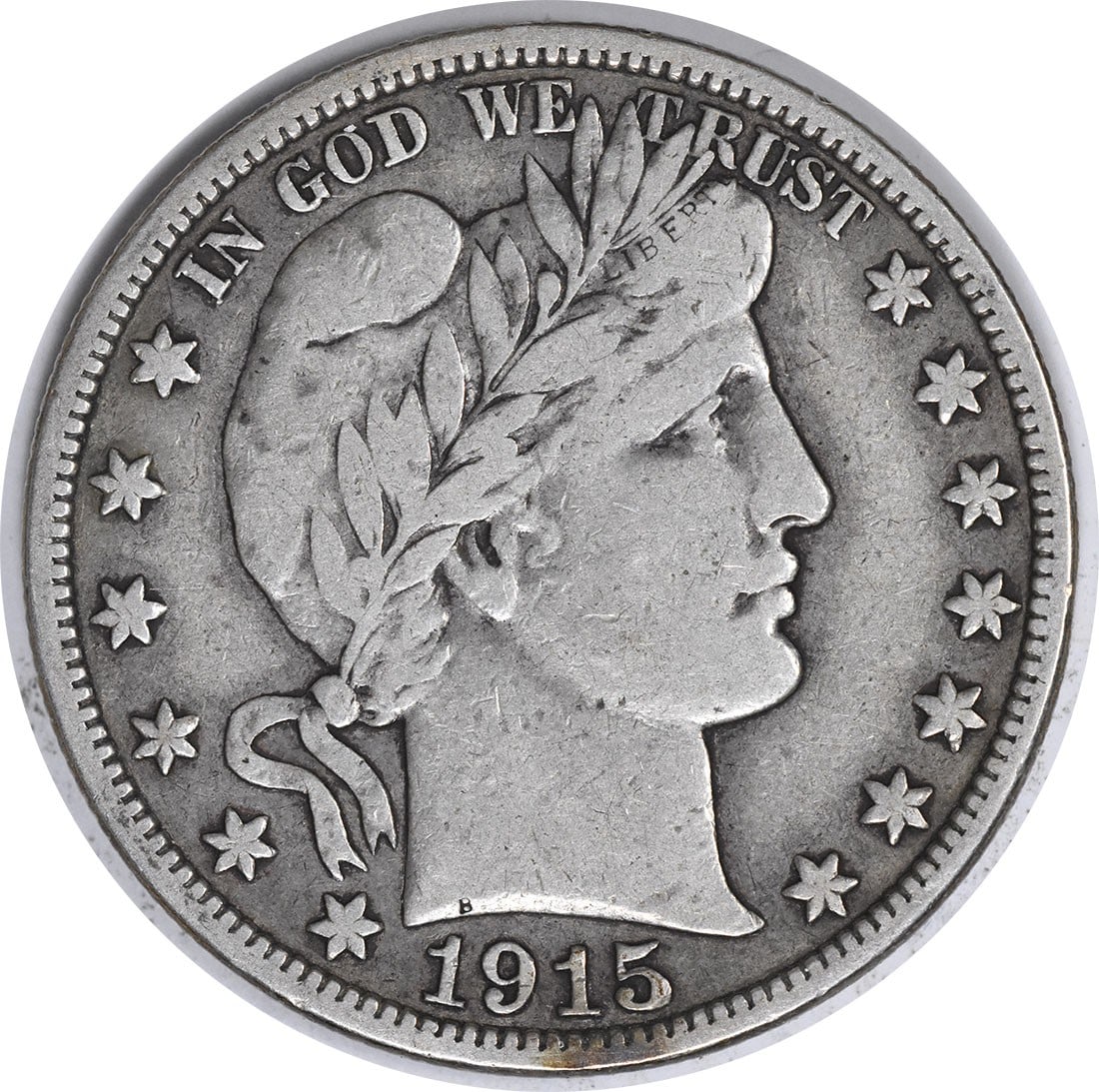 Uncertified Silver Half Dollar 1915-S Barber: Uncertified Silver Half Dollar 1915-S Barber The 1915-S Barber Half Dollar features a distinctive design with its classic obverse and reverse, showcasing the iconic portrait of Lady Liberty on one sid