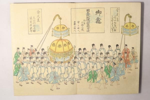 1898 Toyotomi Hideyoshi Funeral Procession Color Woodblock Print Orihon Book: 1898 Toyotomi Hideyoshi Funeral Procession Color Woodblock Print Orihon Book Item Specifics: Artist: Kotaro Kubota Subject: Funeral Procession of Toyotomi Hideyoshi Material: Paper Style: Japanese