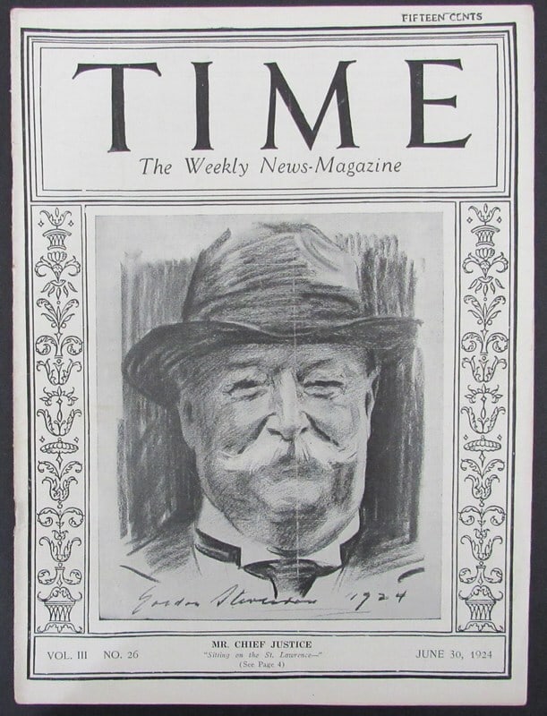 Time Magazine Vol III No 26 June 30, 1924 William Hoeard Taft 183265: Time Magazine Vol III No 26 June 30, 1924 William Hoeard Taft 183265 Time Magazine Vol III No 26 June 30, 1924 features an autographed image on its pages. This vintage issue bears a signature from Wil