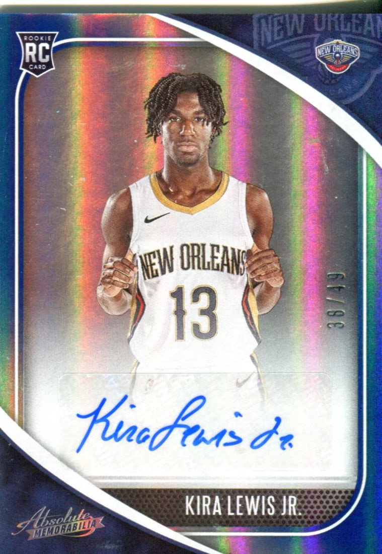 Kira Lewis Jr 2020 Panini Absolute Autographed Rookie Card 38/ 49 #RA-KLE: Kira Lewis Jr 2020 Panini Absolute Autographed Rookie Card 38/ 49 #RA-KLE Kira Lewis Jr's 2020 Panini Absolute Autographed Rookie Card is a unique piece featuring the basketball player's signature. Th