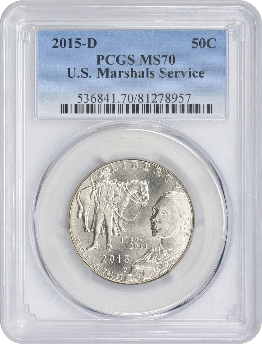 2015-D U.S. Marshals Service Commemorative Half MS70 PCGS Mint State 70 (1 of 1)