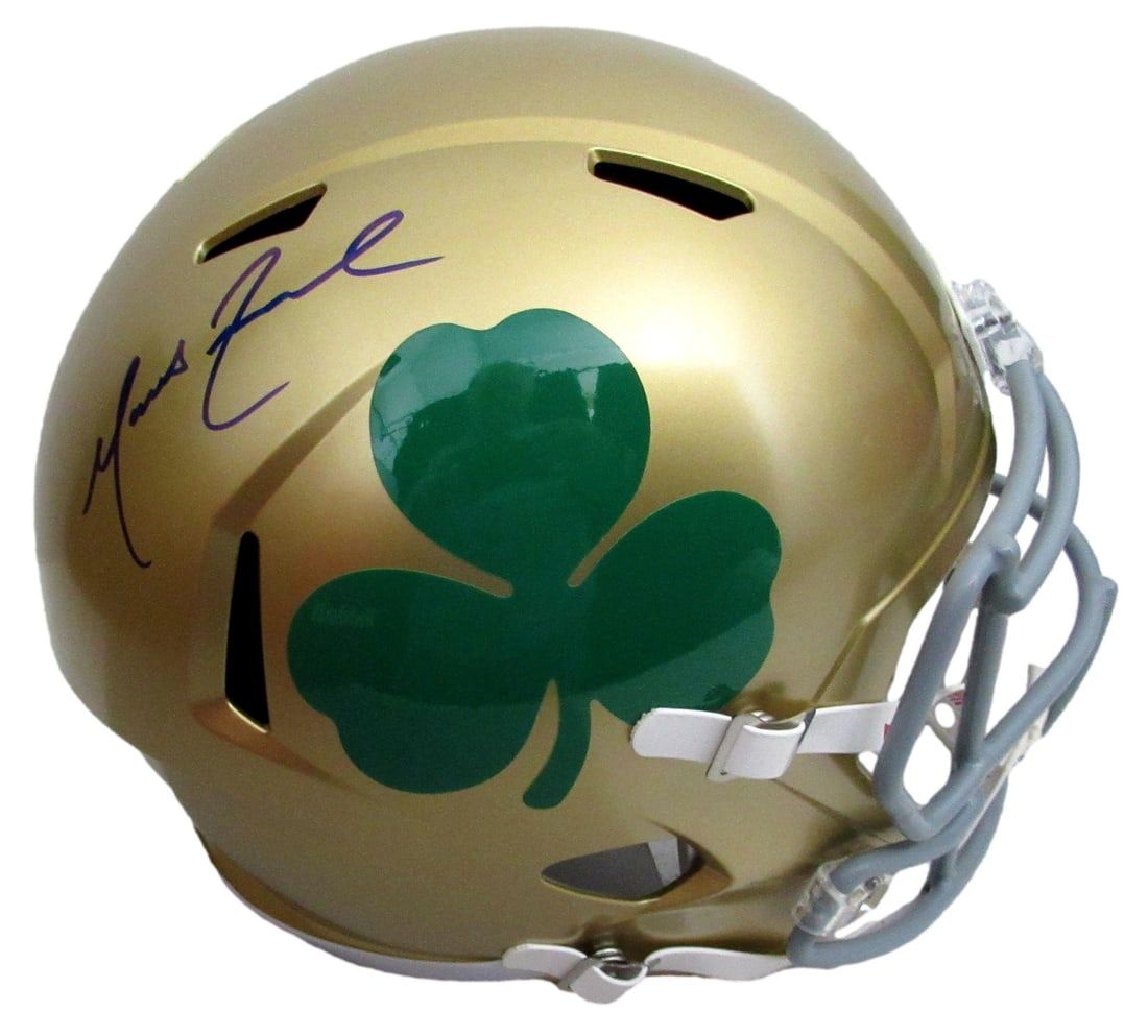Signed by Marcus Freeman Full Size Auto Helmet Replica Notre Dame (1 of 7)