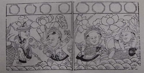 Wuqiang Folk Art Nianhua Chinese Woodblock Four Sons Hebei Print: Wuqiang Folk Art Nianhua Chinese Woodblock Four Sons Hebei Print Item Specifics: Artist: Unknown (Wuqiang Workshop) Subject: Four Sons Lunar New Year (Nianhua) Folk Art Material: Paper Style: Japanese