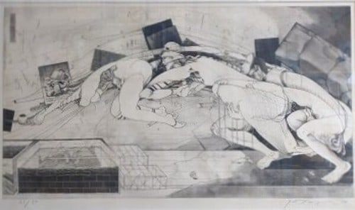 Coupling Etching Print Bond 21 50 Limited Signed Edition 1976 W88 Shin Taga: Coupling Etching Print Bond 21 50 Limited Signed Edition 1976 W88 Shin Taga Item Specifics: Artist: Shin Taga Subject: Surrealism Material: Paper (Etching) Style: Japanese Size: 96 x 72 cm Year Of