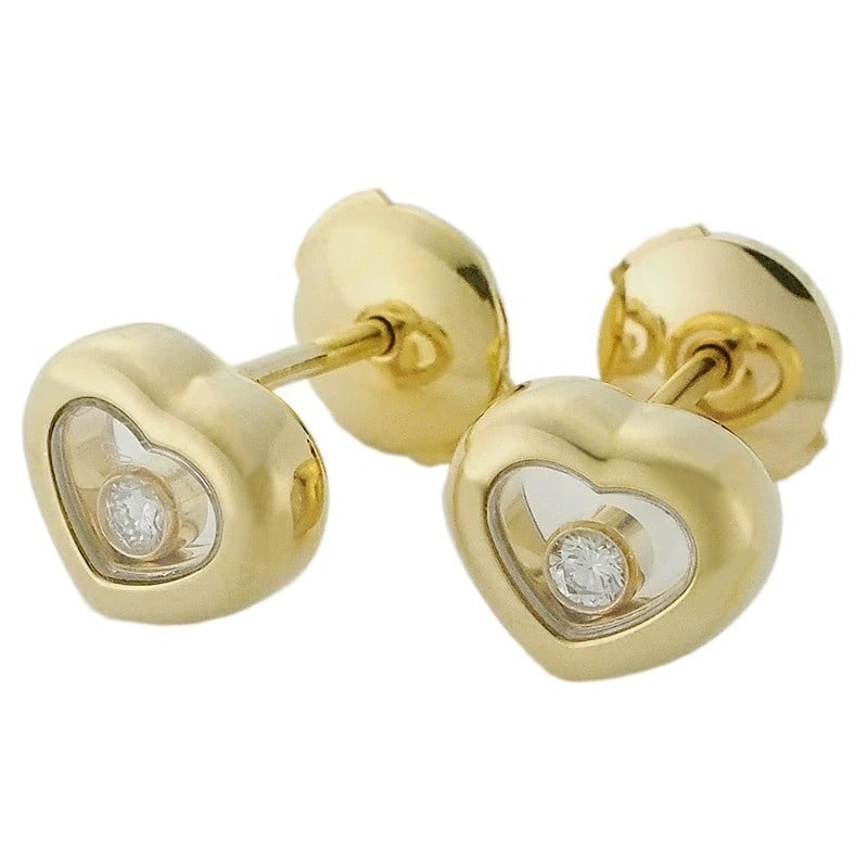 Chopard Happy Diamond Heart Moving Diamond 18k Yellow Gold Icon Stud Earrings: Chopard Happy Diamond Heart Moving Diamond 18k Yellow Gold Icon Stud Earrings Item Specifics: Antique: No Number Of Diamonds: 2 Shape: Heart Closure: La Pousette Occasion: Anniversary Birthday