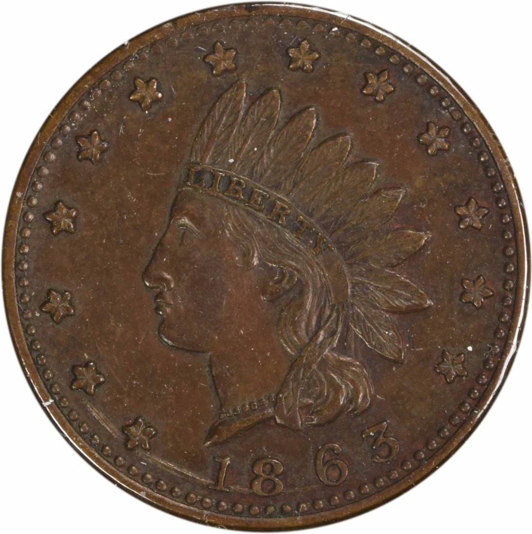 Indian Head Patriotic Token Civil War 1863 UNC 351 79: Indian Head Patriotic Token Civil War 1863 UNC 351 79 Item Specifics: Circulated/Uncirculated: Uncirculated Product Disclaimer: Grades are third-party opinions; authenticity is guaranteed. Bullion