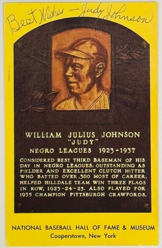 Johnson Judy Autographed Hall of Fame Postcard Plaque (1 of 1)