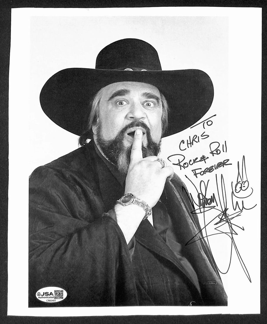 Wolfman Jack Autographed/ Signed 8x10 Photo Disc Jockey JSA BA210386: Wolfman Jack Autographed/ Signed 8x10 Photo Disc Jockey JSA BA210386 Wolfman Jack's iconic disc jockey persona is captured in this autographed 8x10 photo, a rare and unique piece for fans of the legen