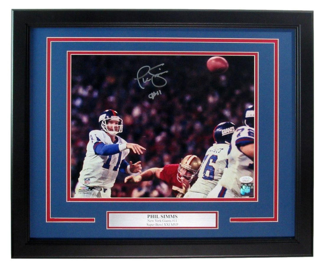 Phil Simms Signed/ Autographed 11x14 Photo New York Giants Framed JSA 191933: Phil Simms Signed/ Autographed 11x14 Photo New York Giants Framed JSA 191933 Item Specifics: Sport: Football Product: Photo Original/Reprint: Original League: MLB Signed: YES Product Disclaimer: Not a