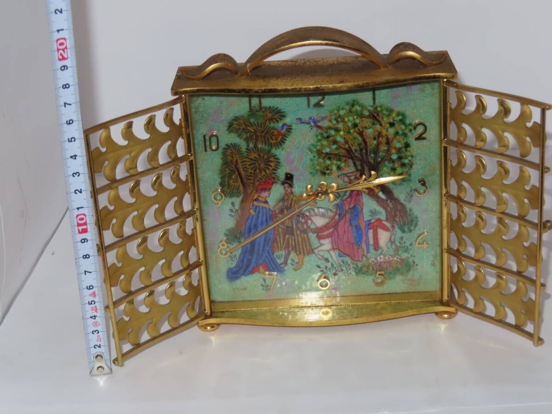 Rare vintage gold table clock very hand-wound spring-driven shippo imhof junk: Rare vintage gold table clock very hand-wound spring-driven shippo imhof junk Item Specifics: Brand: Imhof Size Type: No Type: No Size: No Color: No Style: No Material: No Dress Length: No Product Di