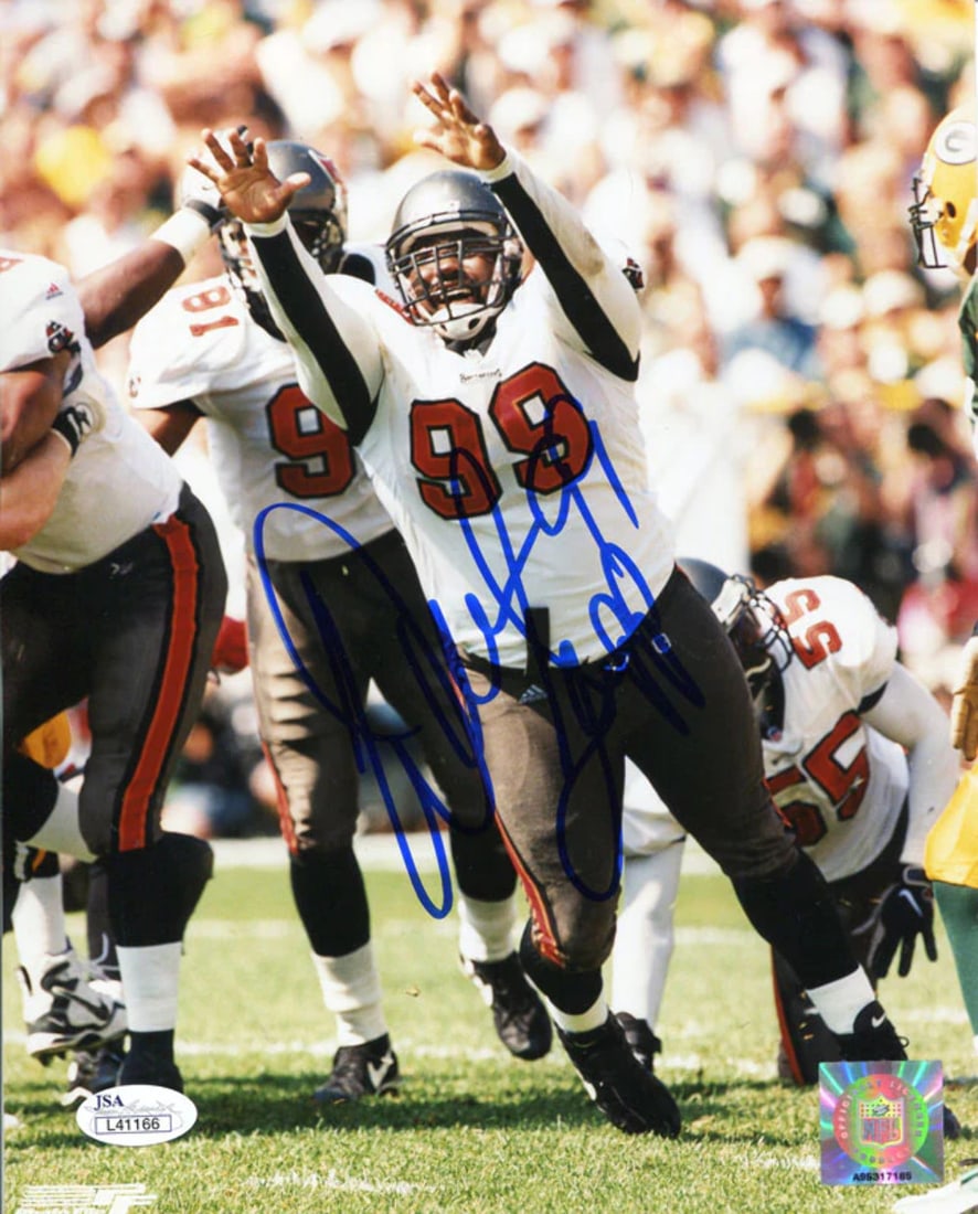 Warren Sapp Autographed 8x10 Photo (JSA): Warren Sapp Autographed 8x10 Photo (JSA) Item Specifics: Brand: James Spence Authentication (JSA) Warren Sapp Autographed 8x10 Photo Signed in blue sharpie across the front of the photo Warren is jump
