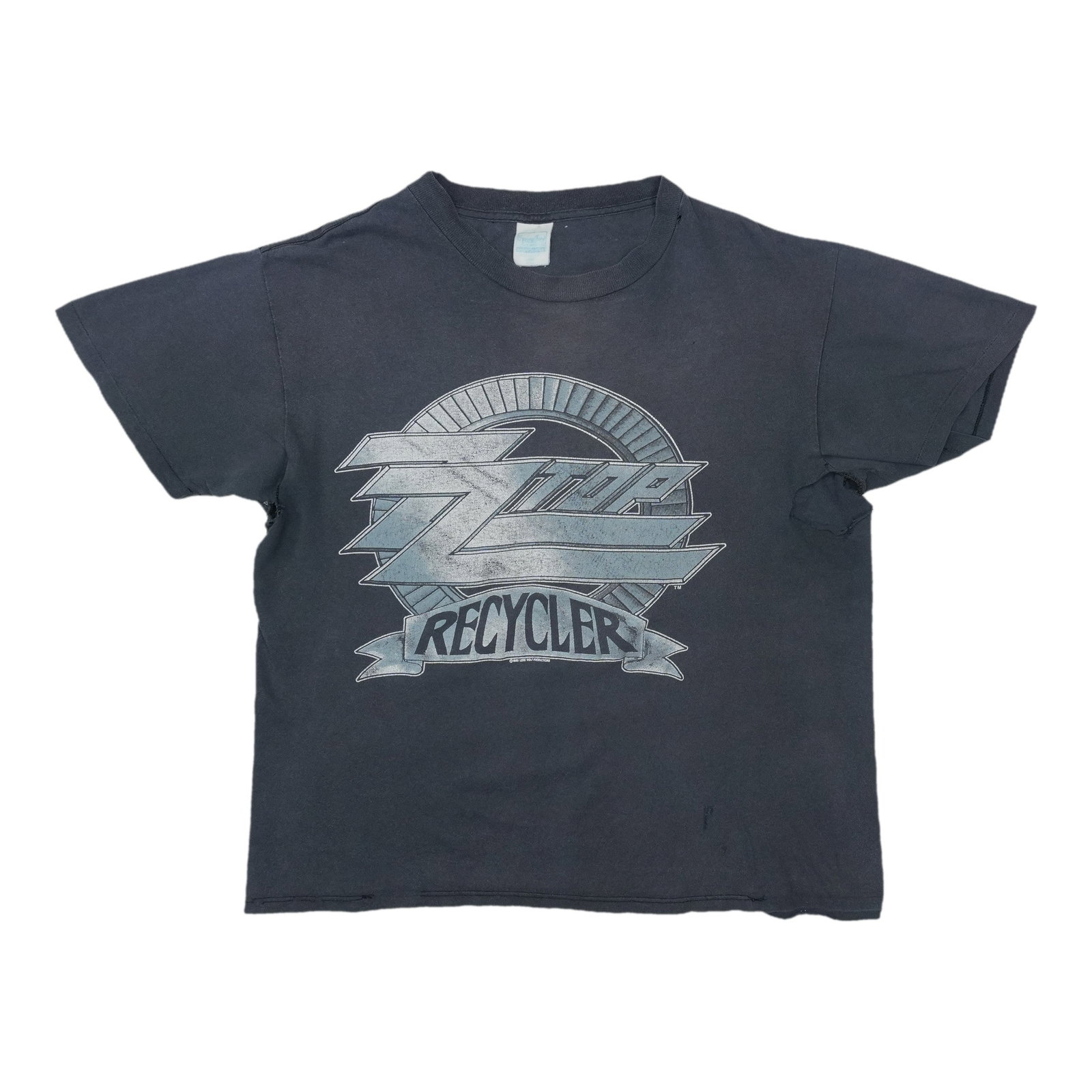 Recycler Top ZZ 1990 Shirt: Recycler Top ZZ 1990 Shirt The ZZ Top Recycler Top shirt from 1990 is a nostalgic piece of rock 'n' roll history. With its bold graphics and iconic design, this vintage tee is sure to stand out in any
