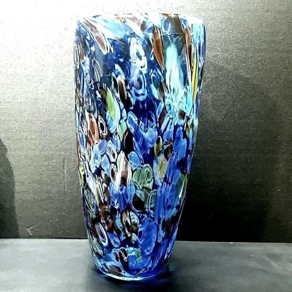 Venetian Murano Glass Millefiori Flower Vase ? 12.2in Rare Vintage Interior (1 of 4)