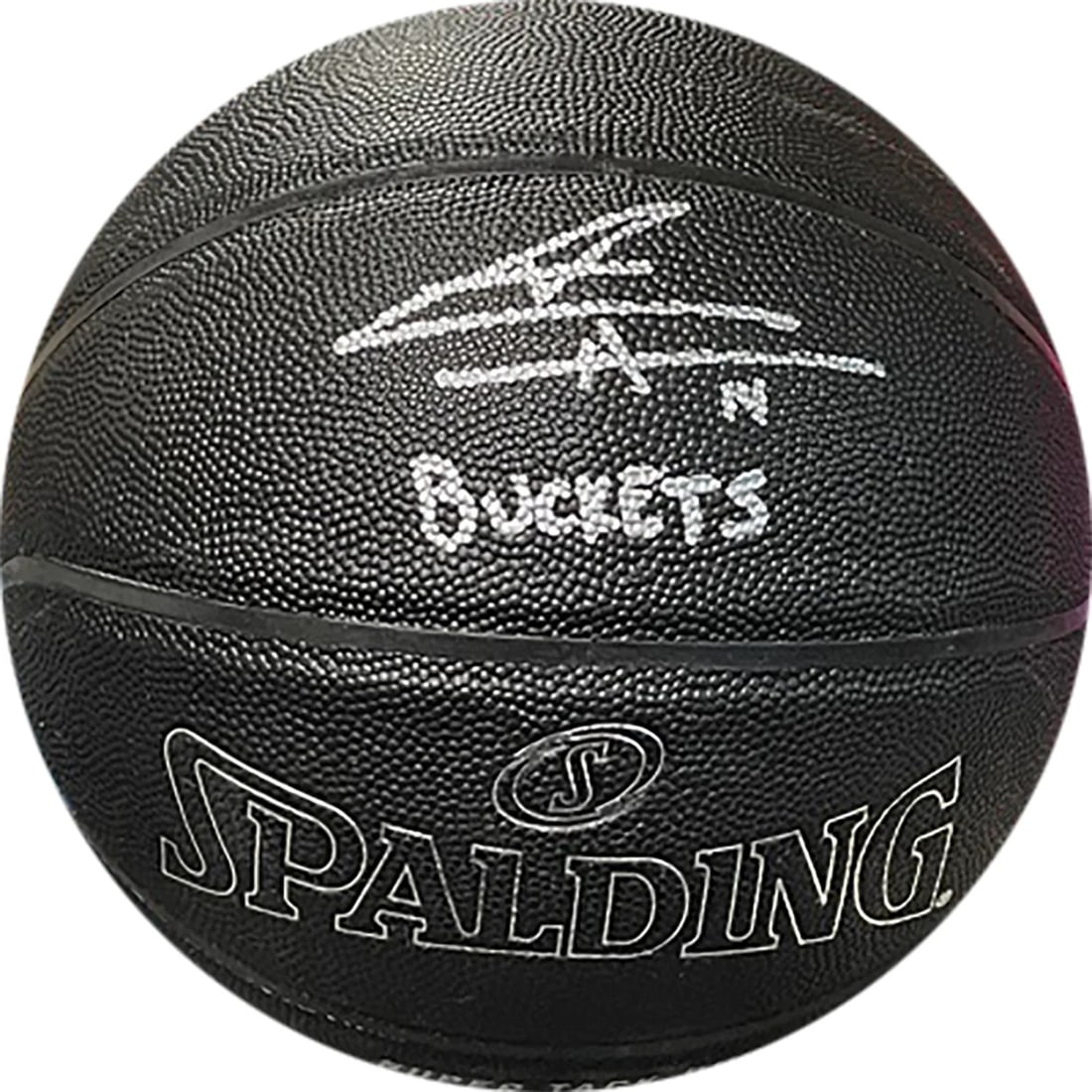Tyler Herro "Buckets" Autographed Black Indoor/ Outdoor Basketball (JSA): Tyler Herro "Buckets" Autographed Black Indoor/ Outdoor Basketball (JSA) Tyler Herro's "Buckets" Autographed Basketball features an inscription in silver paint pen across the front, bearing his signat