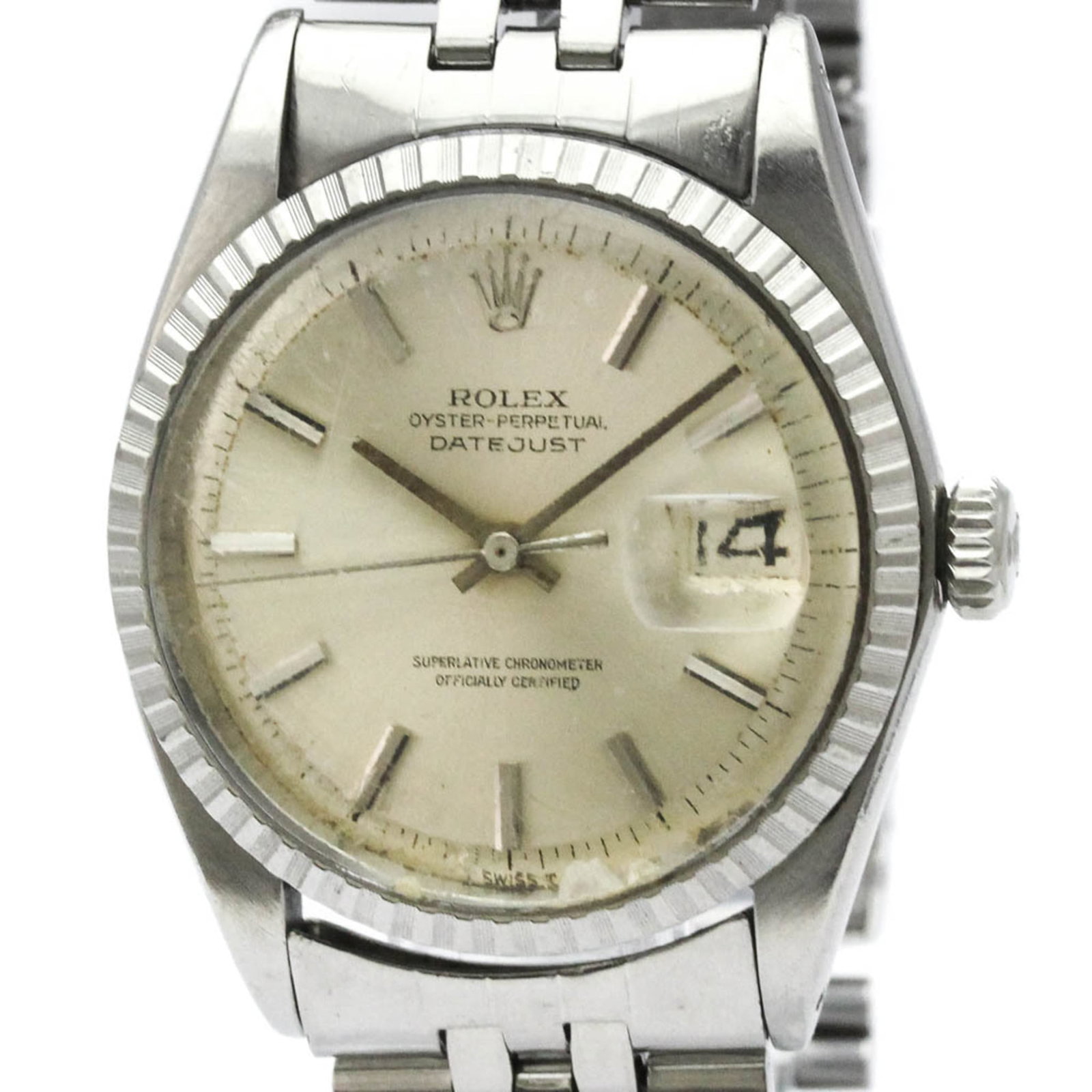Rolex Wristwatch: Rolex Wristwatch Stainless steel case and band, silver dial, and self-winding automatic movement make this Rolex Datejust watch a sleek and functional timepiece. With its classic design and reliable