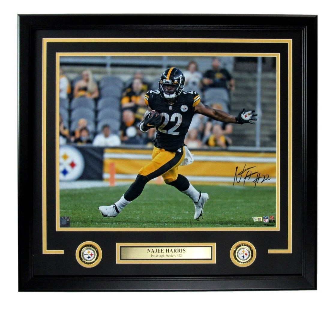 Steelers Fanatics Pittsburgh Framed Harris Photo Autographed Najee: Steelers Fanatics Pittsburgh Framed Harris Photo Autographed Najee Najee Harris, the talented running back for the Pittsburgh Steelers, has signed a fantastic photo. This framed item features an