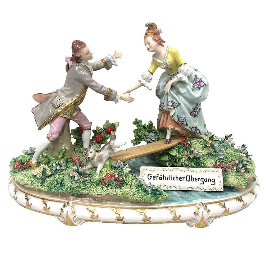 Antique Sitzendorfer Gefahrlicher Ubergang LaceDoll Figurine Collectible Vintage: Antique Sitzendorfer Gefahrlicher Ubergang LaceDoll Figurine Collectible Vintage Item Specifics: Artist: NA Signed By: NA Occasion: NA Size: NA Item Length: NA Number In Pack: NA Item Height: NA