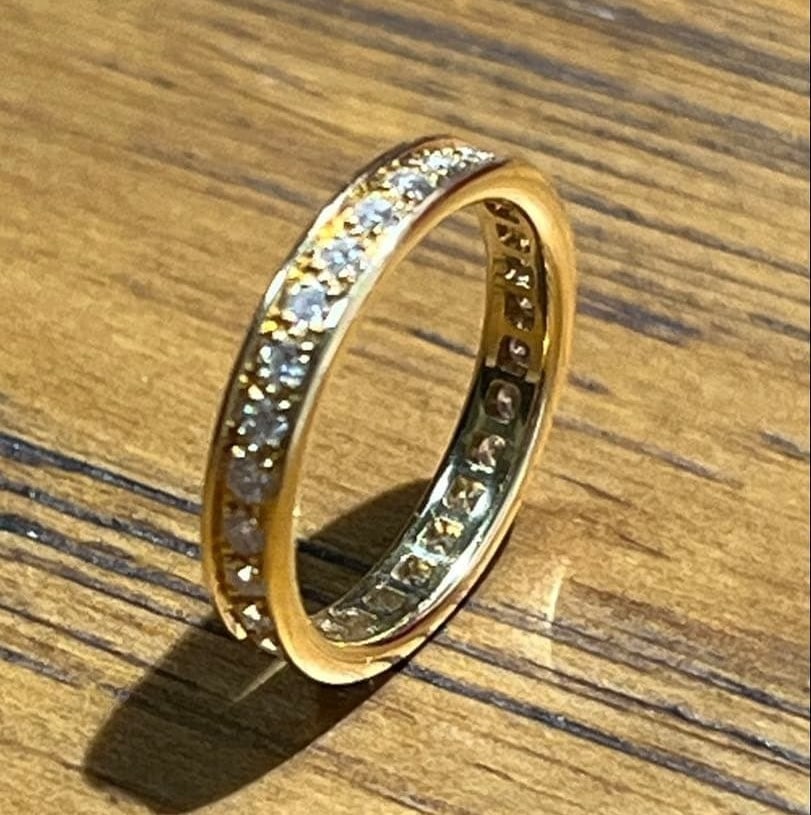 Diamond Cartier Full Eternity 18k US 5.25 Ring Band Gold Yellow EU50 with Paper: Diamond Cartier Full Eternity 18k US 5.25 Ring Band Gold Yellow EU50 with Paper Item Specifics: Shape: Round Occasion: Anniversary Birthday Christening Christmas Engagement Graduation Mother's Day