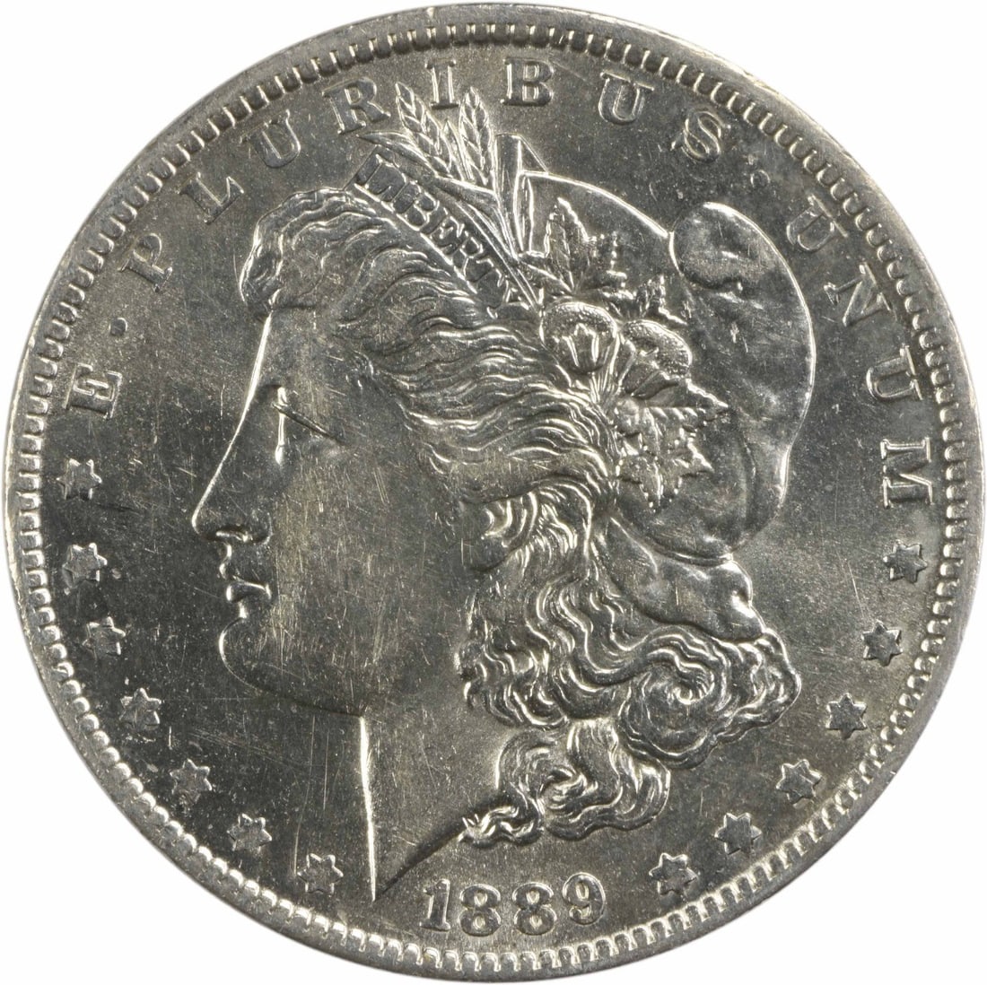 1889-O Morgan Silver Dollar BU Uncertified: 1889-O Morgan Silver Dollar BU Uncertified The 1889-O Morgan Silver Dollar is a circulated coin with a silver composition, bearing the signature of its artist. This Uncertified Circulated coin feature