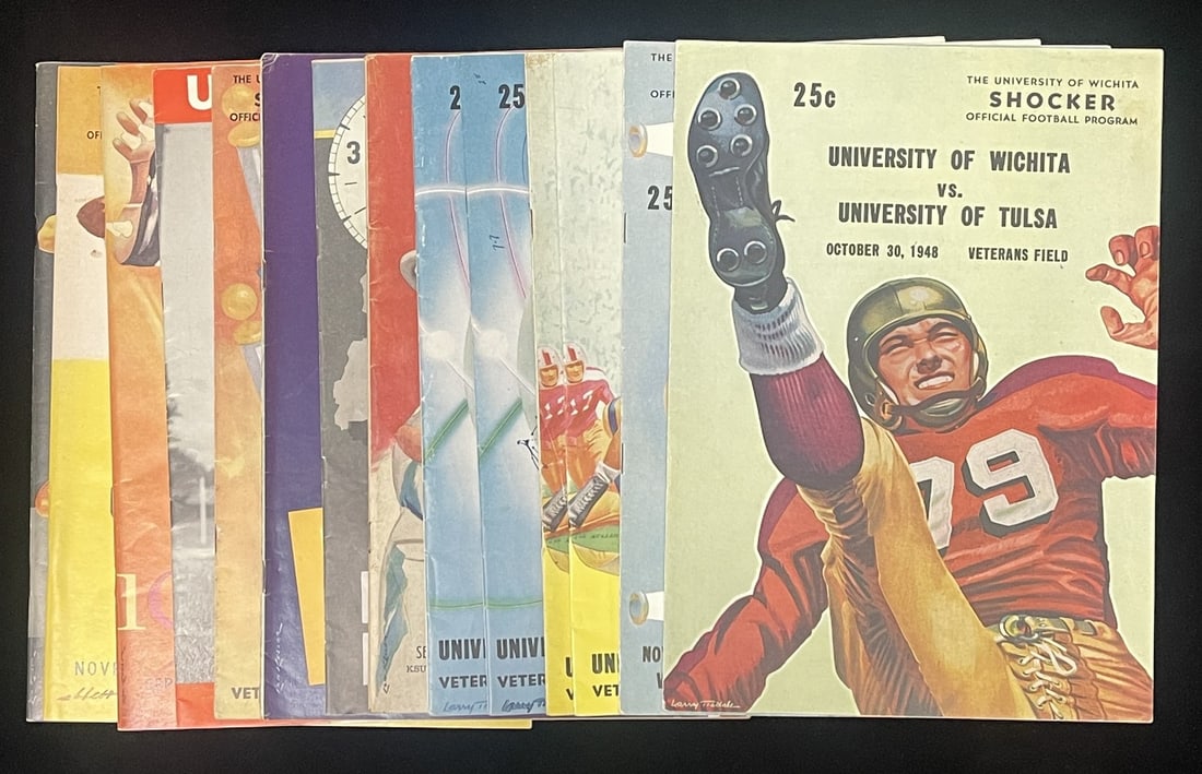 1948-1960 Wichita State NCAA College Football Game Programs 14 Lot: 1948-1960 Wichita State NCAA College Football Game Programs 14 Lot Original 1948-1960 Wichita State NCAA College Football Game Programs, featuring historic matchups and iconic teams from the Golden Ag