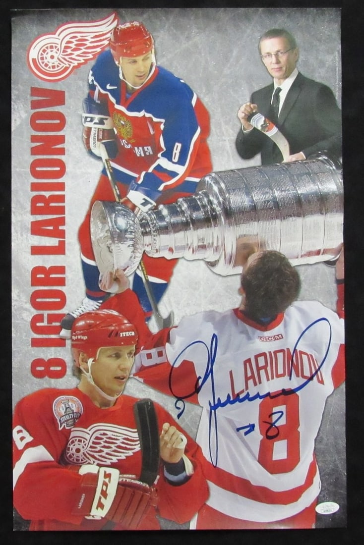 Igor Larionov Signed/ Autographed 14x22 Poster Detroit Red Wings JSA 199604 (1 of 3)