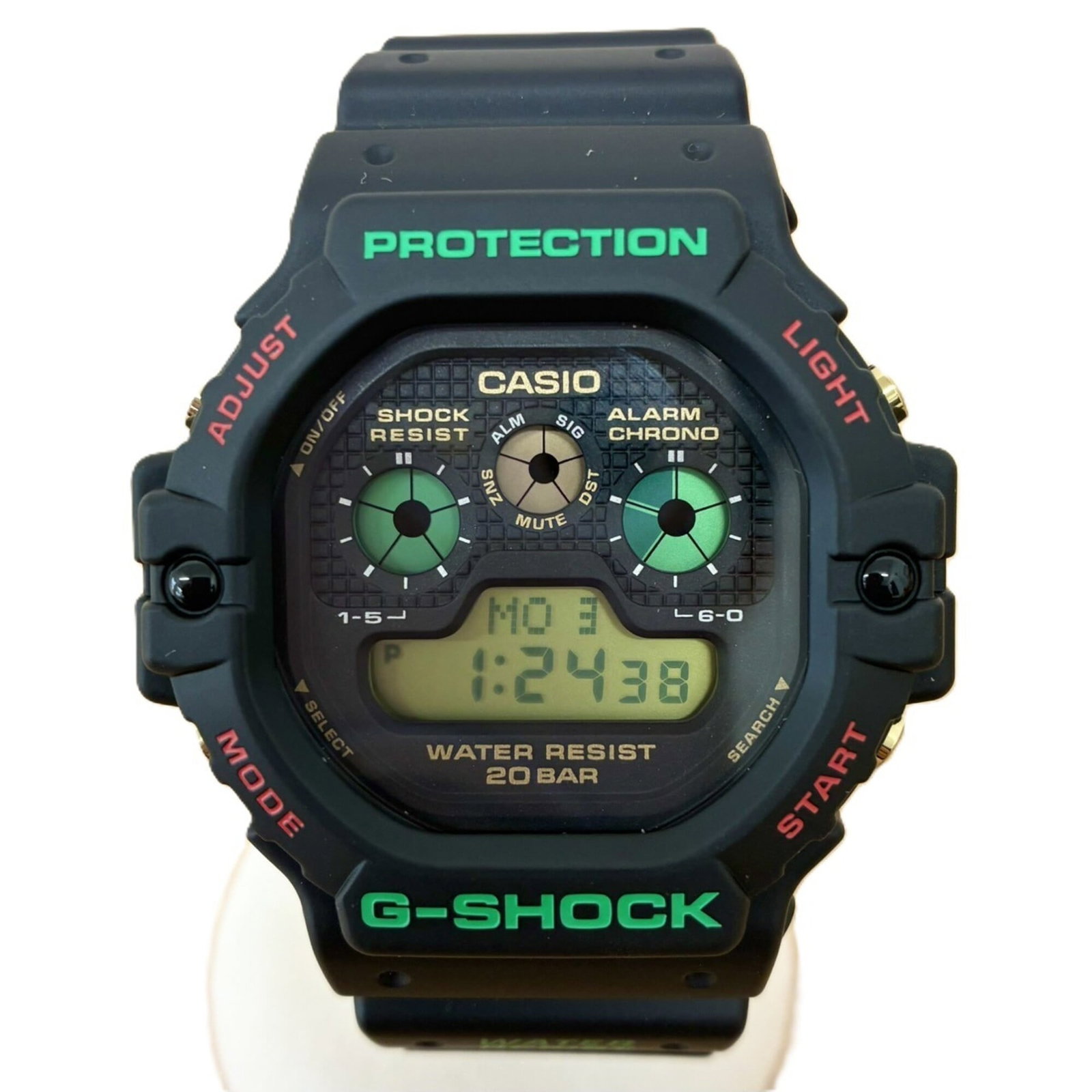 Casio Wristwatch: Casio Wristwatch Stainless steel construction provides durability and resistance to corrosion, while the black dial offers a sleek and modern appearance. The 47mm case diameter makes for a substantial