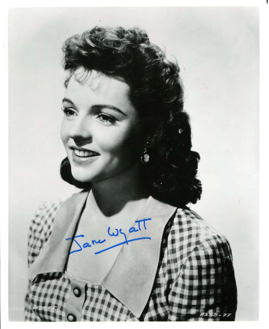 Jane Wyatt Autographed Black & White 8x10 Photo (JSA): Jane Wyatt Autographed Black & White 8x10 Photo (JSA) Item Specifics: Brand: James Spence Authentication (JSA) Jane Wyatt Autographed 8x10 Photo Signed in blue sharpie across the front of the photo