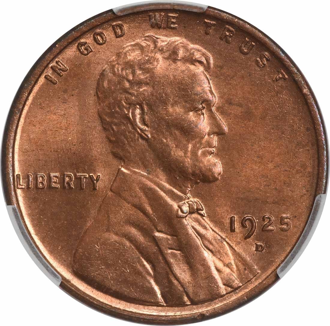 MS64+RD CACG Lincoln Cent 1925-D - 2