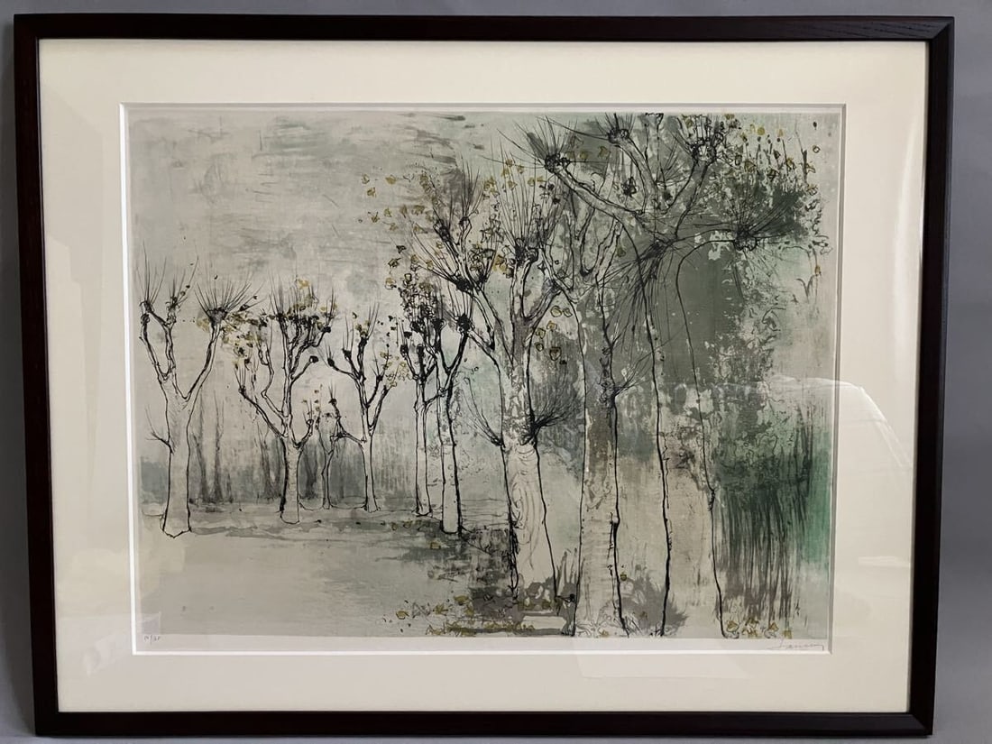 Jean Jansem Trees Lithograph Signed ED 50/ 175 Framed Authentic Art (1 of 5)