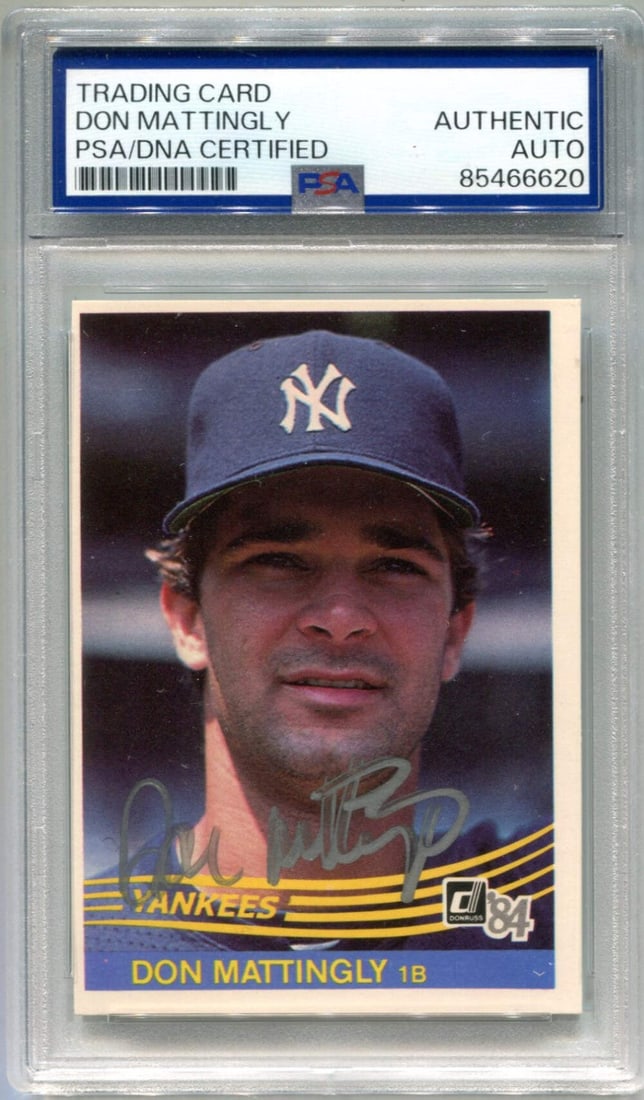 Don Mattingly 1984 Donruss #248 Autographed Rookie Card PSA AUTHENTIC (1 of 2)