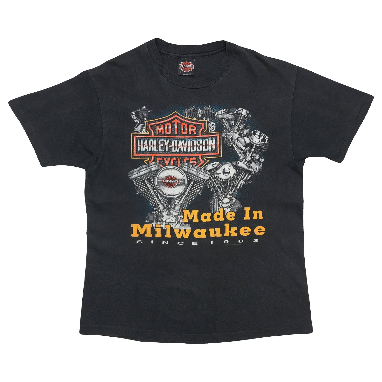 1990s Harley Davidson Made In Milwaukee Shirt: 1990s Harley Davidson Made In Milwaukee Shirt Authentic 1990s Harley Davidson Made In Milwaukee Shirt for the ultimate motorcycle enthusiast. This vintage tee features the iconic Milwaukee logo, a