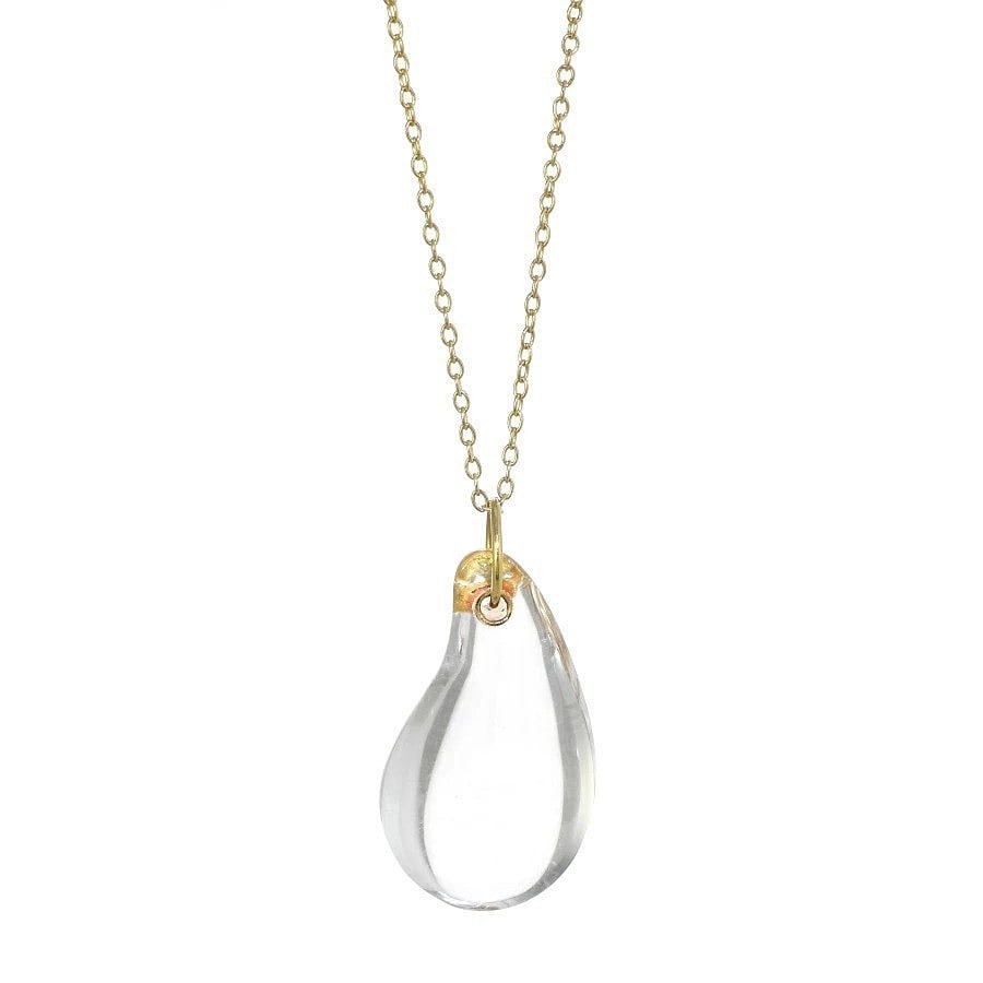 Elsa Peretti Teardrop Rock Crystal Necklace Tiffany & Co 18k Yellow Gold: Elsa Peretti Teardrop Rock Crystal Necklace Tiffany & Co 18k Yellow Gold Item Specifics: Pendant Shape: Teardrop Closure: Spring Ring Occasion: Anniversary Birthday Christening Christmas Confirmation/