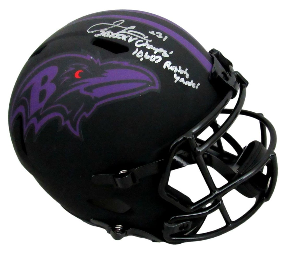 Jamal Lewis Signed Ravens Eclipse Replica Full Size Helmet Beckett 163126: Jamal Lewis Signed Ravens Eclipse Replica Full Size Helmet Beckett 163126 Item Specifics: Sport: Football Product: Helmet Original/Reprint: Original Team: Baltinore Ravens Autograph Authentication: BA