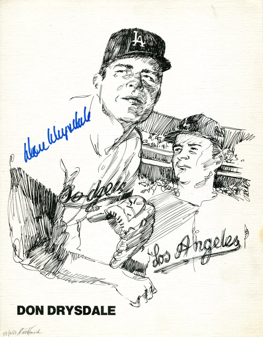 Don Drysdale Autographed 8x10 Limited Art (1 of 1)