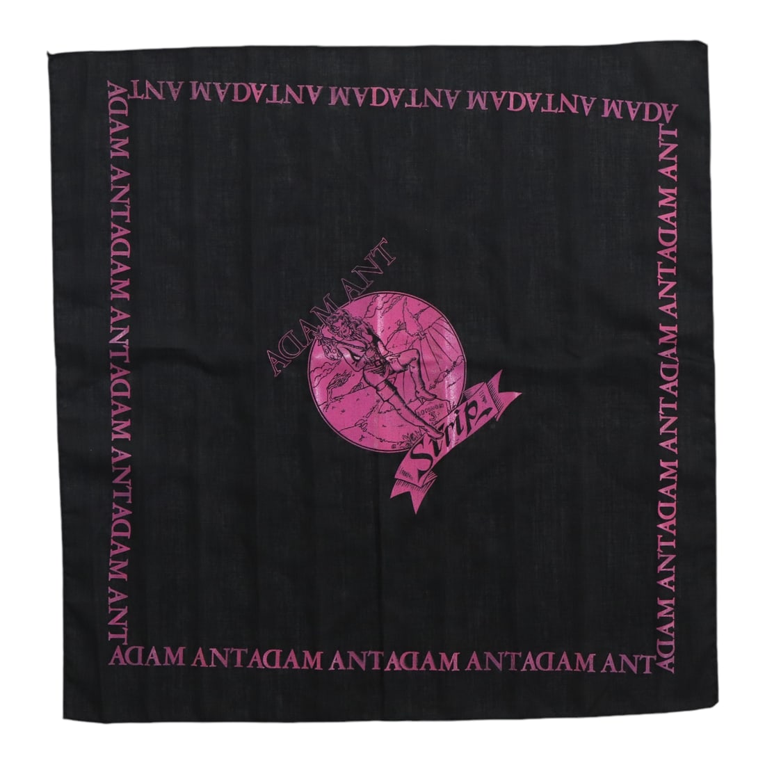Strip bandana Adam Ant 1984: Strip bandana Adam Ant 1984 A piece of music history - this vintage strip bandana from Adam Ant's 1984 era is a must-have for fans of the iconic new wave artist. Featuring his signature style, this