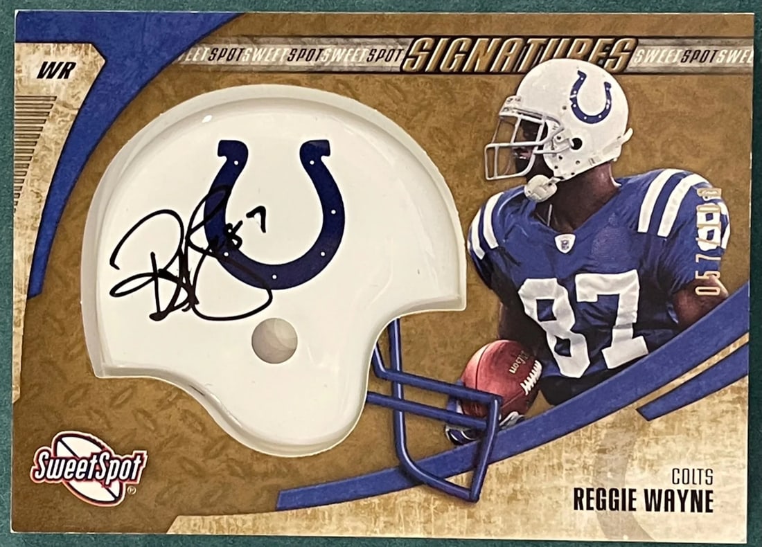 Reggie Wayne Autographed 2006 Upper Deck Sweet Spot Card #57/ 100 (1 of 2)