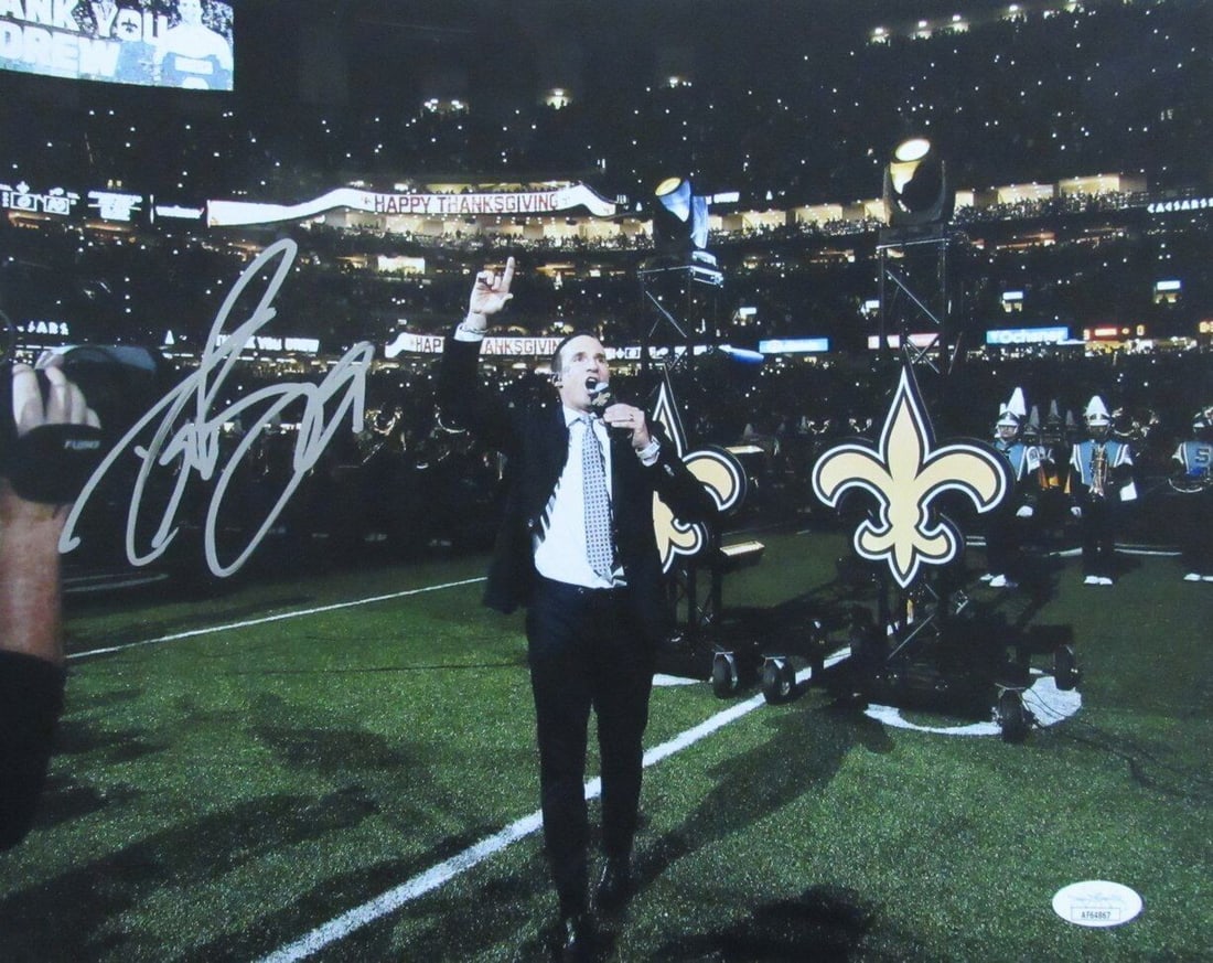 Saints New Orleans 11x14 Brees Autographed Photo Drew (1 of 3)