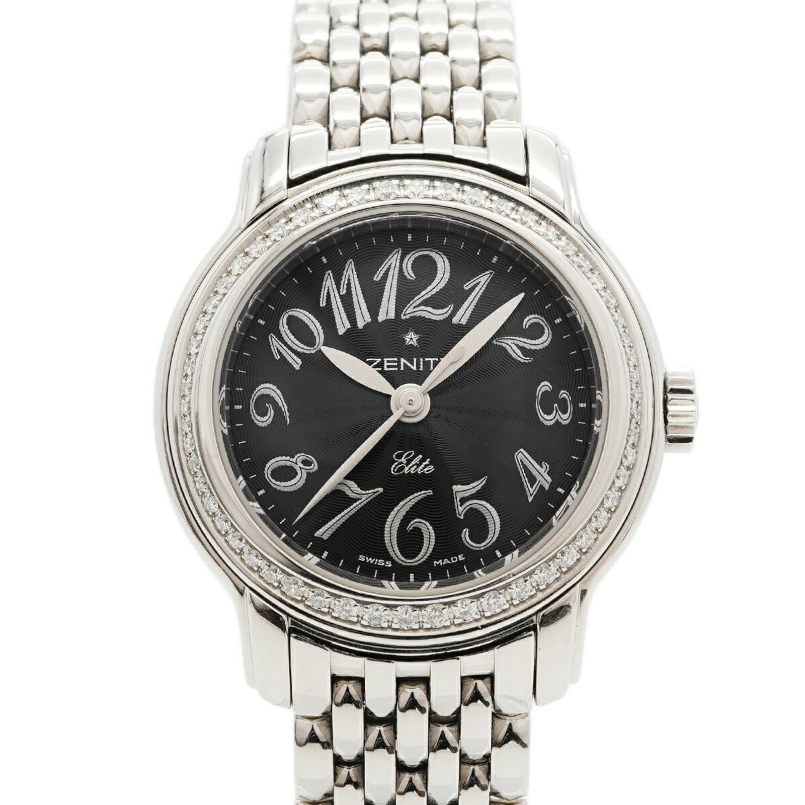 Wristwatch: Wristwatch Stainless steel band adds a touch of modernity to this black dial wristwatch, featuring a self-winding automatic movement. The compact case measures 32mm and is designed for women with a wr