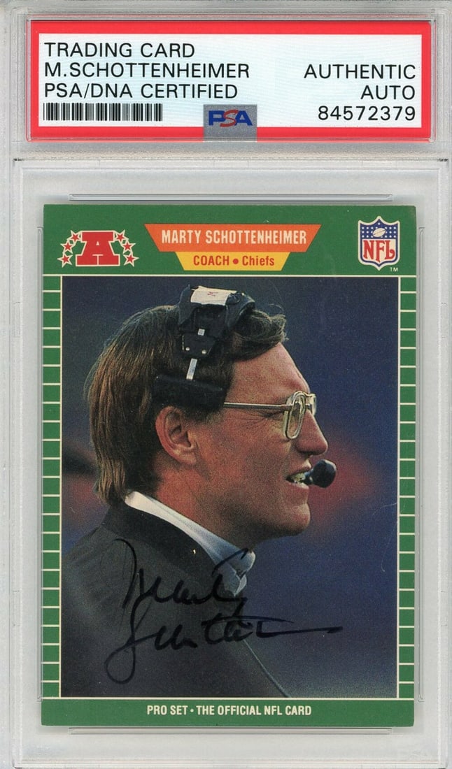 Marty Schottenheimer Autographed 1989 Pro Set Card (PSA) (1 of 2)