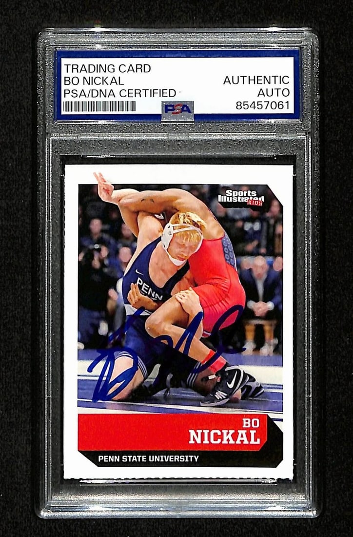 Bo Nickal Signed/ Auto 2018 SI For Kids Rookie Card Wrestling PSA/ DNA 195179: Bo Nickal Signed/ Auto 2018 SI For Kids Rookie Card Wrestling PSA/ DNA 195179 Item Specifics: Autograph Authentication: Professional Sports Authenticator (PSA) Original/Reprint: Original Player: Bo Ni