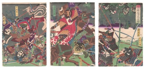 Woodblock Print Art Toyohara Kunichika Masakiyo Sato 1861 Oban Japanese: Woodblock Print Art Toyohara Kunichika Masakiyo Sato 1861 Oban Japanese Item Specifics: Artist: Toyohara Kunichika Subject: Samurai Production Technique: Woodblock Print Material: Paper Size: Oban Tri