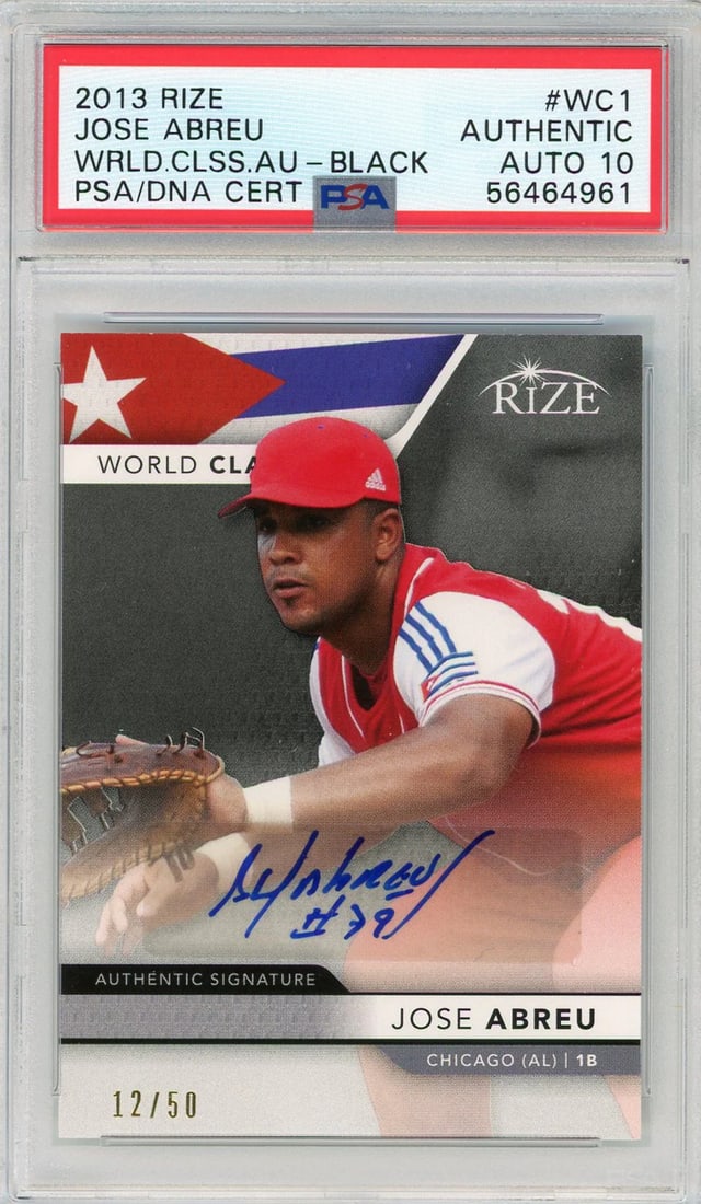 Jose Abreu Autographed 2013 Leaf Rize Card #WC-1 (PSA Auto 10) (1 of 2)